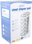 Ubbi Steel Odor Locking, No Special Bag Required Money Saving, Awards-Winning, Modern Design Registry Must-Have Diaper Pail, Gray Chevron