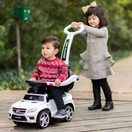 Best Ride-On Cars Baby Toddler 4-in-1 Mercedes Push Car Stroller w/ Led Lights for Ages 1-3, White