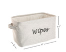 Dejaroo Baby Wipe Storage Bin - Nursery Organizer Caddy - Embroidered Eco-Friendly Grey Linen (Grey)