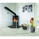 BabyDan Flex Hearth 35.4-109.5 Inch Wide Extra Large Size Safety Baby Gate for Fireplace, Hearths, and Doorways, White