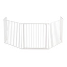 BabyDan Flex Hearth 35.4-109.5 Inch Wide Extra Large Size Safety Baby Gate for Fireplace, Hearths, and Doorways, White