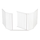 BabyDan Flex Hearth 35.4-109.5 Inch Wide Extra Large Size Safety Baby Gate for Fireplace, Hearths, and Doorways, White