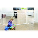 BabyDan Flex Hearth 35.4-109.5 Inch Wide Extra Large Size Safety Baby Gate for Fireplace, Hearths, and Doorways, White