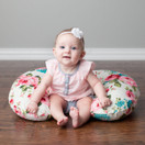 Minky Nursing Pillow Cover - White Floral Pattern Slipcover