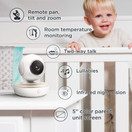 Motorola Video Baby Monitor - 2 Wide Angle HD Cameras with Infrared Night Vision and Remote Pan, Tilt, Zoom - 5-Inch LCD Color Display with Split Screen View, Room Temperature and Sound Alert MBP50-G2