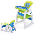 Sandinrayli 3 in 1 Toddler Highchairs Booster Seats Convertible High Chair w/Feeding Tray Blue-Green ­