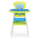 Sandinrayli 3 in 1 Toddler Highchairs Booster Seats Convertible High Chair w/Feeding Tray Blue-Green ­