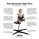 Nomi High Chair, Coffee – Premium Natural Oak Wood, Modern Scandinavian Design with a Strong Wooden Stem, Baby through Teenager and Beyond with Seamless Adjustability, Award Winning Highchair