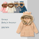 mimixiong Baby Cardigan Sweater Jacket Cartoon Hoodies Long Sleeve Coats with Fake Fur