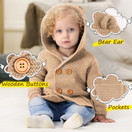 mimixiong Baby Cardigan Sweater Jacket Cartoon Hoodies Long Sleeve Coats with Fake Fur