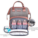 Diaper Bag Backpack Nappy Bag Upsimples Baby Bags for Mom and Dad Maternity Diaper Bag with USB Charging Port Stroller Straps Thermal Pockets,Water Resistant, Pink Gray