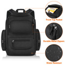 Diaper Bag Backpack, Large Storage Diaper Bag with Portable Changing Pad, Travel Water Resistant Baby Diaper Backpack for Men Women with Insulated Pockets, Stroller Straps, Black