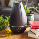 HealthSmart Aromatherapy Essential Oil Diffuser and Cool Mist Humidifier with 500ML Tank Ideal for Large Rooms Features Adjustable Timer, Mist Mode and 7 LED Light Colors, Brown