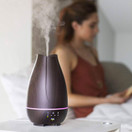 HealthSmart Aromatherapy Essential Oil Diffuser and Cool Mist Humidifier with 500ML Tank Ideal for Large Rooms Features Adjustable Timer, Mist Mode and 7 LED Light Colors, Brown