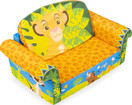 Marshmallow Furniture 2-in-1 Flip Open Foam Couch Bed Sleeper Sofa Kid's Furniture for Ages 18 Months and Up, The Lion King