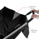 BRITAX B-Lively Lightweight Stroller, Raven | One Hand, Easy Fold + Infinite Recline + Front Access Storage + Peekaboo Window