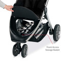 BRITAX B-Lively Lightweight Stroller, Raven | One Hand, Easy Fold + Infinite Recline + Front Access Storage + Peekaboo Window