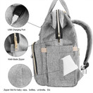 Diaper Bag Backpack, Mokaloo Large Baby Bag, Multi-functional Travel Back Pack, Anti-Water Maternity Nappy Bag Changing Bags with Insulated Pockets Stroller Straps and Built-in USB Charging Port, Gray