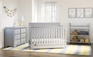 Storkcraft Graco Hadley 4-in-1 Convertible Crib with Drawer - Easily Converts to Toddler Bed, Day Bed or Full Bed - Three Position Adjustable Height Mattress (Mattress Not Included) - Pebble Gray