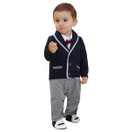 WESIDOM Baby Boy Suit Outfits Set 3pcs,Infant Tuxedo Long Sleeve Gentleman Wedding Jumpsuit & Vest Coat & Beret Hat