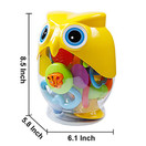 Baby Rattle Sets Teether Rattles Toys, 8pcs Babies Grab Shaker and Spin Rattle Toy Early Educational Toys with Owl Bottle Gifts Set for 3, 6, 9, 12 Month Newborn Infant Baby, Boy, Girl