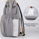 Diaper Bag Backpack, OSOCE MultiFunction Maternity Baby Bag, Waterproof and Stylish Diaper Backpack for Mom and Dad, Baby Diaper Bag with Large Capacity and Lightweight Size, Light Grey