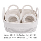 Cotton Rope Storage Baskets for Shelves Storage Bins Organizer Decorative Woven Basket With Handles for Nursery Baby Clothes, Toy, Makeup, Books, Set of 3