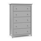 Storkcraft Kenton 5 Drawer Universal Dresser | Wood and Composite Construction, Ideal for Nursery, Toddlers or Kids Room | Pebble Gray