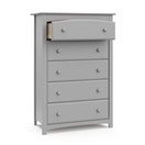 Storkcraft Kenton 5 Drawer Universal Dresser | Wood and Composite Construction, Ideal for Nursery, Toddlers or Kids Room | Pebble Gray