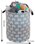 KUNRO Large Sized Storage Basket Waterproof Coating Organizer Bin Laundry Hamper for Nursery Clothes Toys (Elephant)