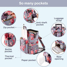 Diaper Bag Backpack, Upgraded Kaome Large Capacity Multifunction Nappy Bags, Waterproof Baby Bag Floral Insulated Durable Travel Maternity Back Pack for Baby Girls with Diaper Pad Bottle Bag (Floral)