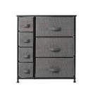 7 Drawers Dresser - Furniture Storage Tower Unit for Bedroom, Hallway, Closet, Office Organization - Steel Frame, Wood Top, Easy Pull Fabric Bins Black/Charcoal