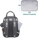 Diaper Bag Backpack, BabbleRoo Baby Nappy Changing Bags Multifunction Waterproof Travel Back Pack with Changing Pad & Stroller Straps & Pacifier Case, Unisex and Stylish (Dark Gray)