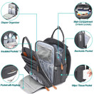 Diaper Bag Backpack, BabbleRoo Baby Nappy Changing Bags Multifunction Waterproof Travel Back Pack with Changing Pad & Stroller Straps & Pacifier Case, Unisex and Stylish (Dark Gray)