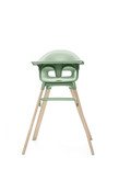 Stokke Clikk Easy to Clean Clover Green Baby High Chair with Natural Legs, All in One Box (Includes Tray and Harness)