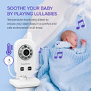 Video Baby Monitor with Camera and Audio - Auto Night Vision,Two-Way Talk, Temperature Monitor, VOX Mode, Lullabies, 960ft Range and Long Battery Life