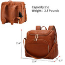 Diaper Bag Backpack, 7-in-1 Beaulyn Leather Travel Back Pack Large Capacity Organizer (Dark Brown)