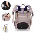 Diaper Bag Backpack, Nappy Baby Bags for Mom and Dad Maternity Diaper Bag for girls, Large Capacity Waterproof Bag with USB Charging Port, Insulated Pockets Changing Pad Stroller Straps, Grey