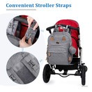 Diaper Bag Backpack with Portable Changing Pad, Pacifier Case and Stroller Straps, Dikaslon Large Unisex Baby Bags for Boys Girls, Multipurpose Travel Back Pack for Moms Dads, Gray