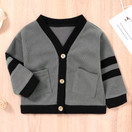 Baby Boys Button-Down V-Neck Cardigan Knitted Sweater Toddler Sweatshirt Casual Outerwear 1-4T Kid