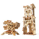 UGEARS Archballista Tower Mechanical 3D Model, Wooden Brainteaser for Adults and Teens