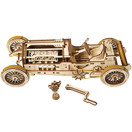 Mechanical UGEARS Wooden 3D puzzle Model U-9 Grand Prix Car Construction Set, 21Pcs