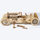 Mechanical UGEARS Wooden 3D puzzle Model U-9 Grand Prix Car Construction Set, 21Pcs