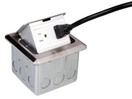 Lew Electric PUFP-SQ-SS Floor Pop Up Power Box with 125V-15A Tamper Resistant Receptacle, 2 Outlets, Stainless Steel