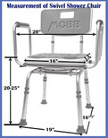 MOBB Premium Bathroom Swivel Shower Chair Bath Bench, 360 Degree Swivel Seat with Locking Mechanism