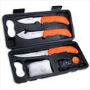 Outdoor Edge Wild LITE Super Compact 6-Piece Hunting Knife Kit for Field Dressing Game, Lightweight Hard Case, Blaze-Orange High Visibility Non-Slip Handles, Full Tang Razor-Sharp Stainless Blades