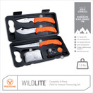 Outdoor Edge Wild LITE Super Compact 6-Piece Hunting Knife Kit for Field Dressing Game, Lightweight Hard Case, Blaze-Orange High Visibility Non-Slip Handles, Full Tang Razor-Sharp Stainless Blades