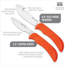 Outdoor Edge Wild LITE Super Compact 6-Piece Hunting Knife Kit for Field Dressing Game, Lightweight Hard Case, Blaze-Orange High Visibility Non-Slip Handles, Full Tang Razor-Sharp Stainless Blades