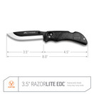 Outdoor Edge RazorLite - Replaceable Blade Folding Hunting Knife with Rubberized Nonslip TPR Handle, 6-Blades and Nylon Belt Sheath (Black)