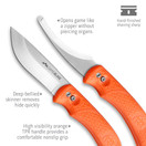 Outdoor Edge SwingBlade - Two Blades in One, Rotating Fixed Blade Hunting Knife with Drop-Point and Gutting Blade Plus Nylon Sheath